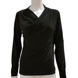 NWT Tash + Sophie Drape Front Top Medium Black